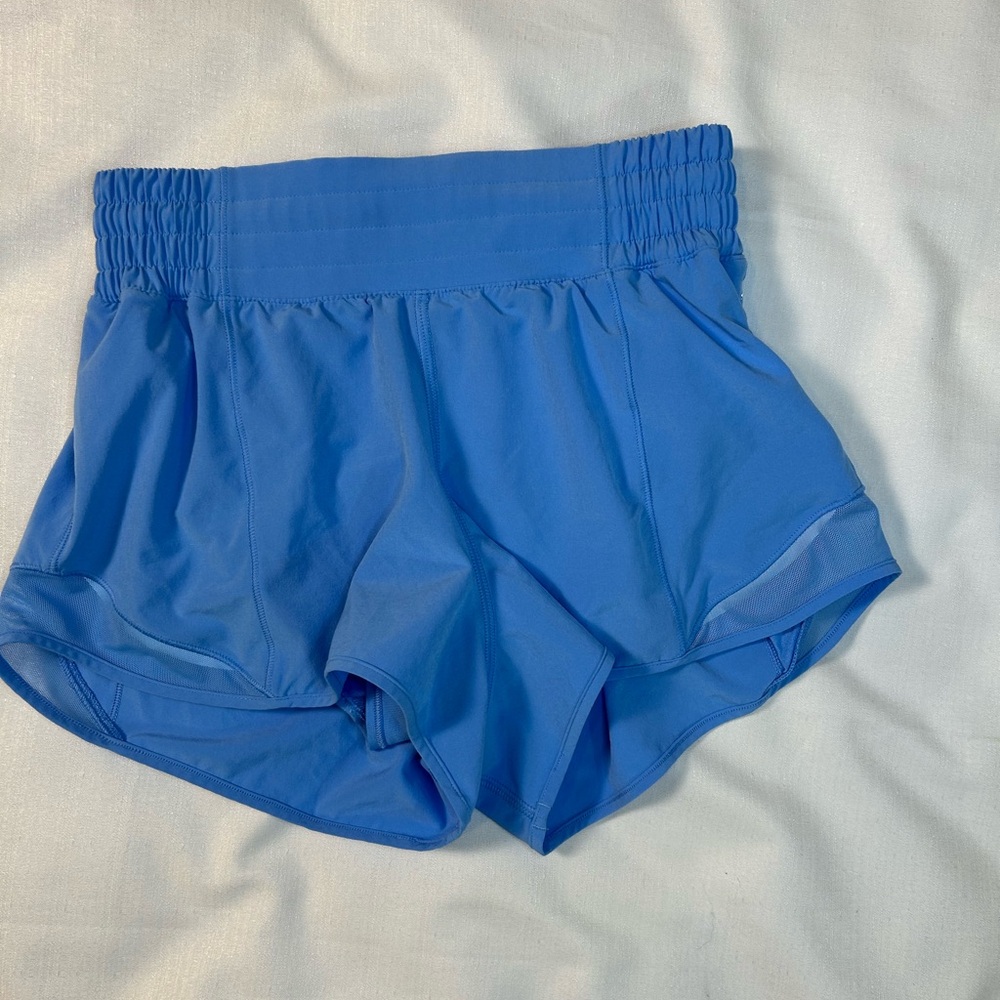Lululemon High Rise Running Shorts sky Blue